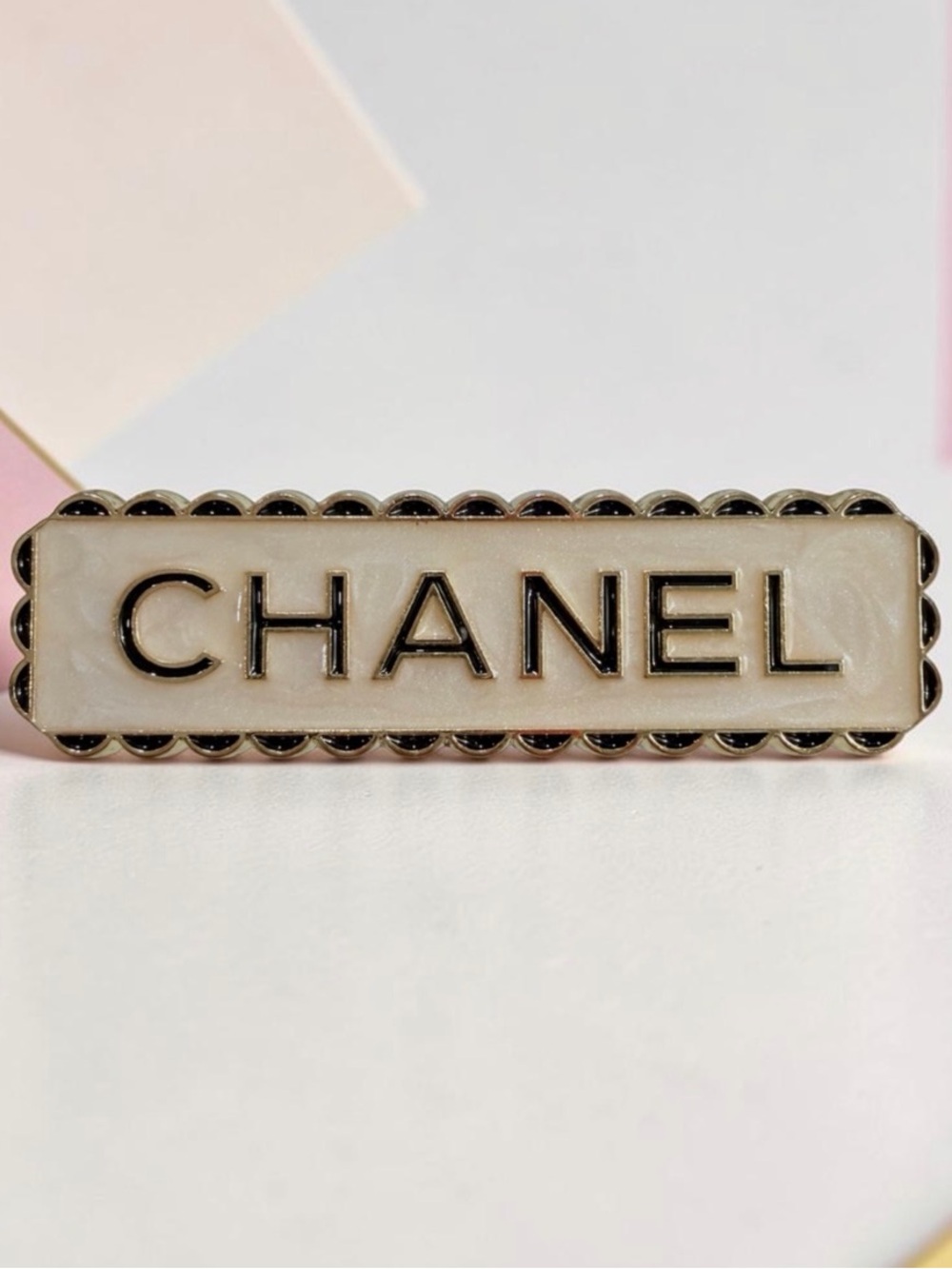 Ivory Logo Bar Brooch/Pin - Classic Statement Piece | NEW